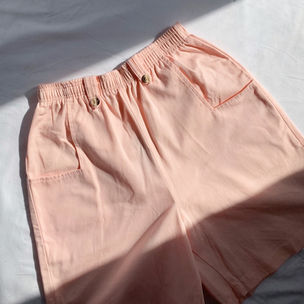 VTG 80s Pastel Pink High Waisted Pull On Shorts S